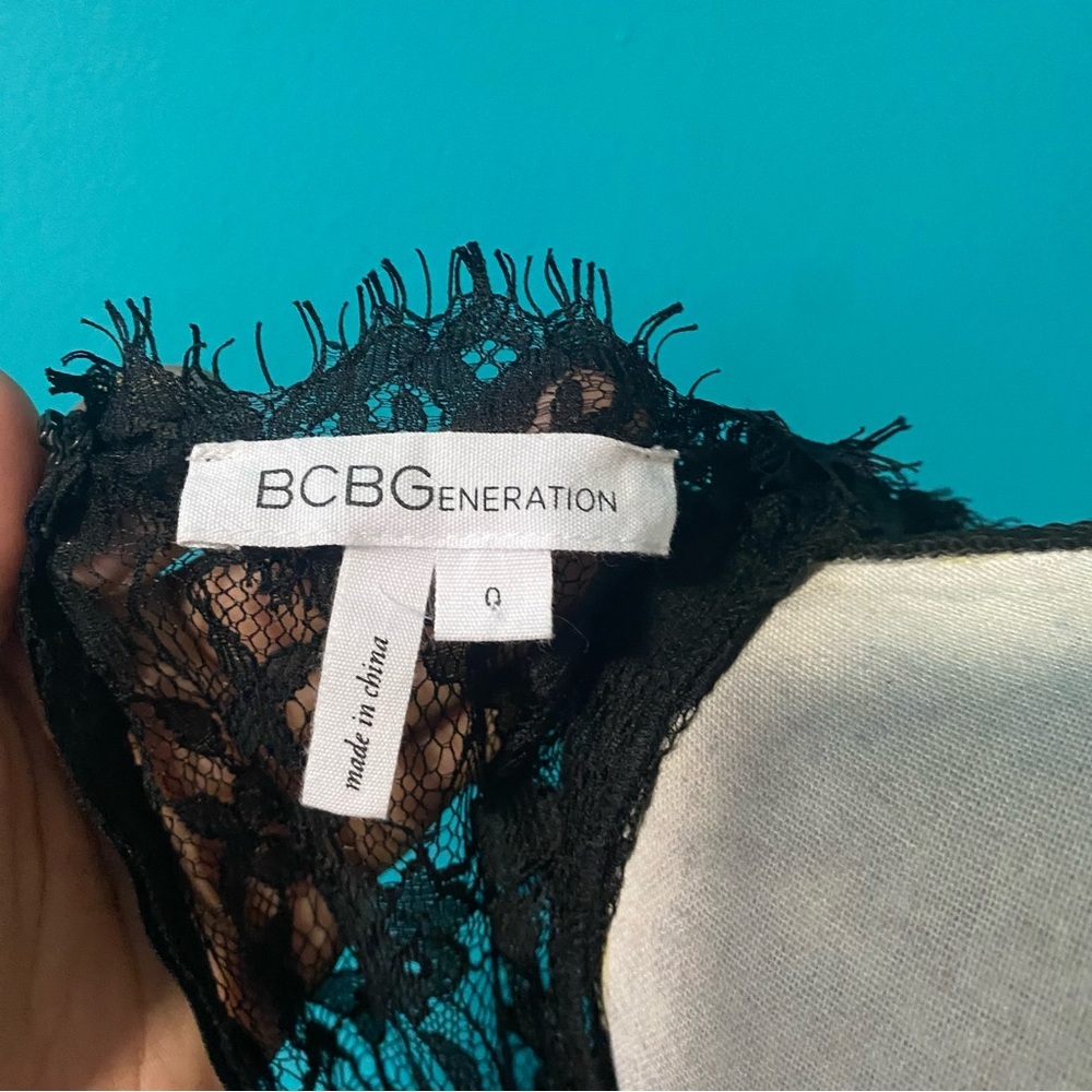 BCBGeneration 0 Black Lace Inset Sleeveless Mini Fit And Flare Dress - Picture 5 of 5